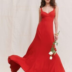 Reformation Vibrant Red Maxi Dress